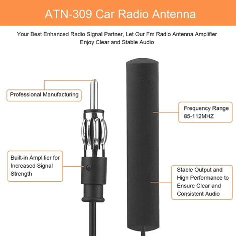 Auto FM Patch Enhanced Signal Radio Antenne Windschutzscheibenhalterung (5  m Kabel)