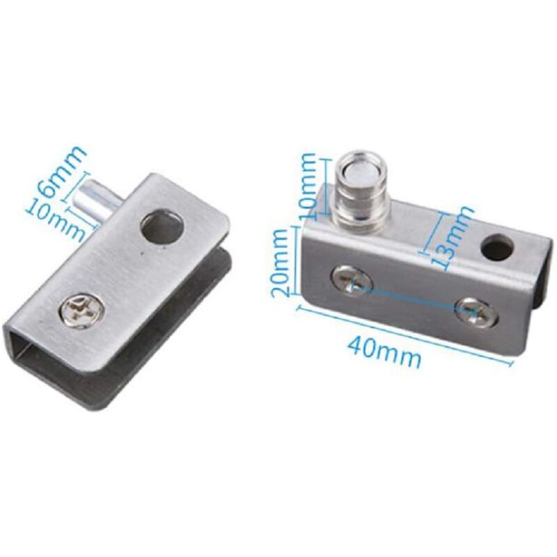 Clip Per Vetro A Morsetto - 2 Pezzi, Per Porte E Mobile, Adatto Per Vetro 5-8 Mm, Nero