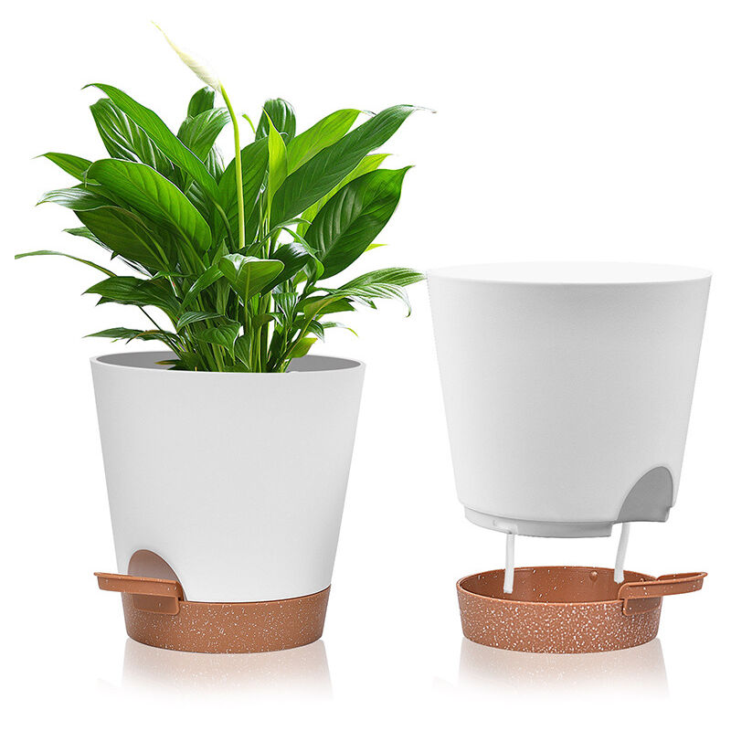 CSYY Vaso da fiori in plastica con sistema di irrigazione 20,3/19/17,7