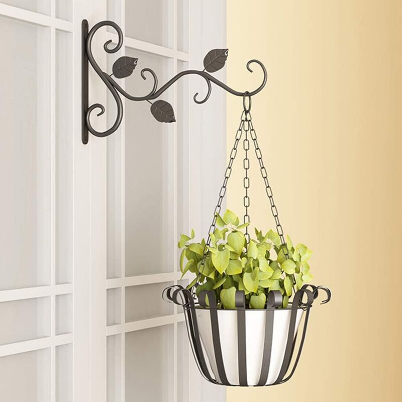 Ganci Da Parete Per Vasi - 4 Pezzi In Acciaio Con Viti E Tasselli, Design A Foglia - Foto 14