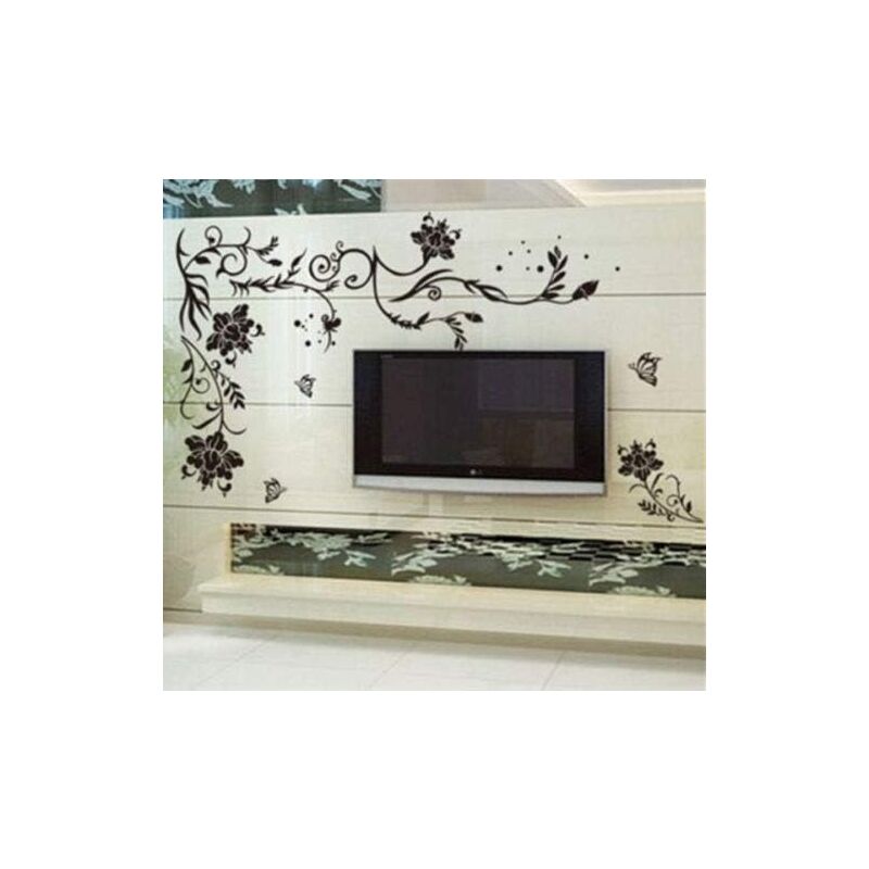 Kiwistar Bella Fiori di Vite Adesivo da Parete in 6 Taglie – Wall Sticker Wall Sticker, 90_Silbergrau, 282 x 120 cm