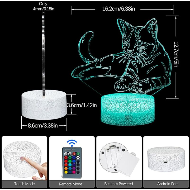 Novità Lampade illusione 3D Luci notturne a LED per auto da corsa Lampada da scrivania con sensore USB a 7 colori per bambini Regali di compleanno di Natale Decorazione domestica