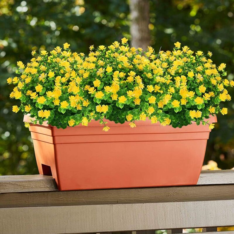 Set Da 3 Piante Finte Sospese – Fiori Ed Eucalipto Artificiali Per Esterni, Decorazioni Primaverili Per Casa E Matrimoni (giallo)