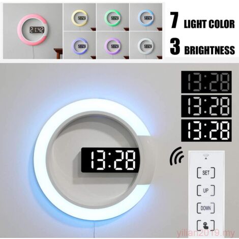 Orologio Da Parete Digitale Rotondo 10 Pollici Con Telecomando – Doppia Sveglia, Temperatura, Luminosità Regolabile
