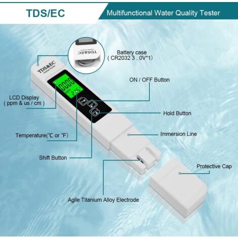 Correttore Ph Tester Digitale PH E TDS Per Acquari, Piscine E Idroponica N 514761