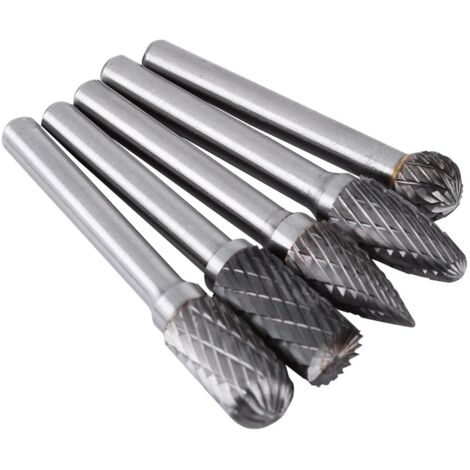 Set Frese Doppio Taglio Set Di Frese Rotanti In Acciaio Al Carburo Di Tungsteno A Doppio Taglio Per Utensili Rotanti 10 Pezzi Con Gambo Da 1 8 Per Fai Da Te Intaglio