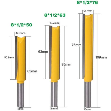 Set di 5 punte per Fresa, Codolo da 8 , APLUS Router Bits per