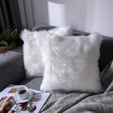 2 Federe Per Cuscino In Peluche Morbido 45x45 Cm - Ciniglia Liscio Con Cerniera Invisibile, Per Divano E Letto, Facili Da Lavare