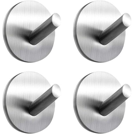 Gancio Adesivo 4 Pezzi, Gancio a Muro per Bagno in Acciaio Inox Max 8kg, Porta Asciugamani con Nastro Adesivo, Famiglia e Ufficio, Autoadesivo - 4 -RAPANDA (1/5)