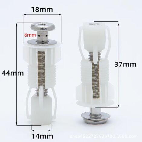 Kit Viti Per Coperchio WC In Acciaio Inox – Universali, Antiruggine, Riparazione Facile E Veloce (2 Pezzi Bianco) - 3