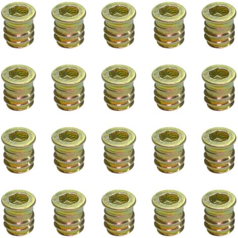 Confezione da 20 Dadi Filettati per Mobili in Legno M6 x 13 mm-RAPANDA