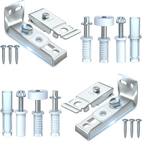 Kit di riparazione hardware per porte pieghevoli - Confezione da 2 pezzi di ricambio per porte scorrevoli pieghevoli dell'armadio, include staffa superiore e inferiore, girevole da 3/8", ruota guida d (1/5)