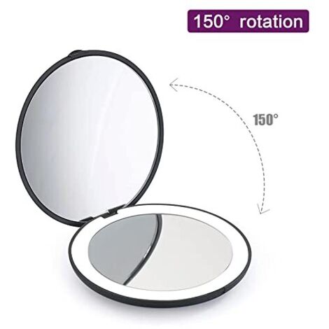 Specchio Per Trucco Bifacciale Specchio A LED Specchio Cosmetico Bifacciale Pieghevole Lampada A Led Specchio Di Ricarica Usb Nero Rapanda 83199162