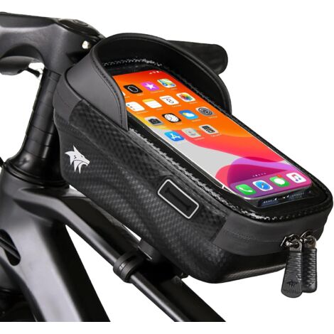 Demeras Borsa Da Telaio Per Bicicletta Con Supporto Telefono Impermeabile – Arancione, 1,2L, Adatta Per Smartphone 4,8-5,7 Pollici