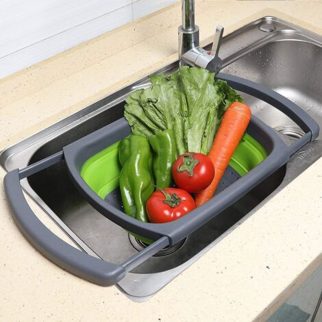 Porta spugna per lavello, Porta spugna in silicone per lavello da cucina,Organizer in spugna per sella con fori di drenaggio - Cestino raccogli