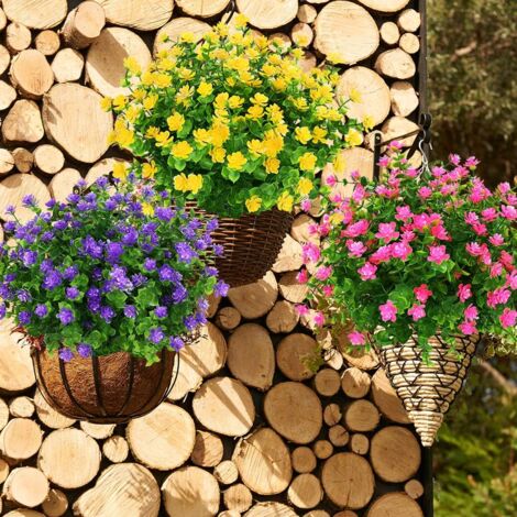Best ZOIKOM Fiori finti per decorazioni in plastica sintetica resistente ai raggi UV, piante per interni, vasi esterni, piante da appendere, vaso da giardino, decorazione per matrimoni e cascine