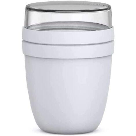 Scatola portaoggetti, portapranzo Ellipse - 500 ml - Pratica tazza di muesli, tazza di yogurt, tazza da asporto - Adatto per congelatore, microonde e lavastoviglie--bianco-RAPANDA (1/5)