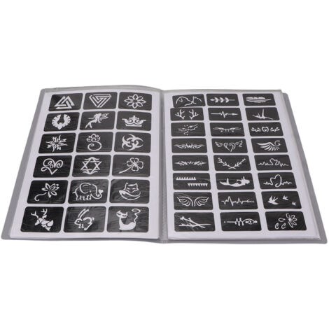 19 Feuilles De Pochoirs De Tatouages ​​temporaires, Modèles De Tatouage De Paillettes D'art Corporel Réutilisables Imperméables Pour L'art Corporel De Peinture De Visage