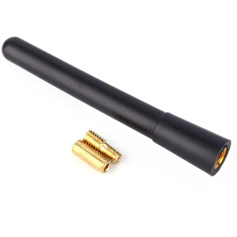 Antenna universale per auto, veicoli commerciali e camion, corta e tozza, antenna radio AM/FM, albero a vite, nera (1/5)