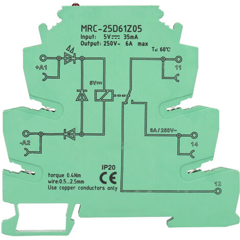 Modulo relè, MRC-25D61Z05 Modulo relè a stato solido ultrasottile, per elettrovalvola pneumatica CC (1/5)