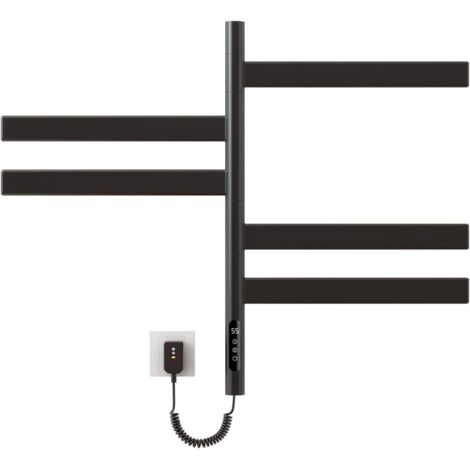Scaldasalviette elettrico nero, scaldasalviette intelligente con rotazione di 180° e temperatura costante, scaldasalviette 230V (1/5)