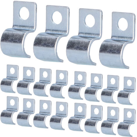 20 fascette stringitubo a foro singolo in acciaio inossidabile zincato per tutti i tubi (12 mm) (1/5)