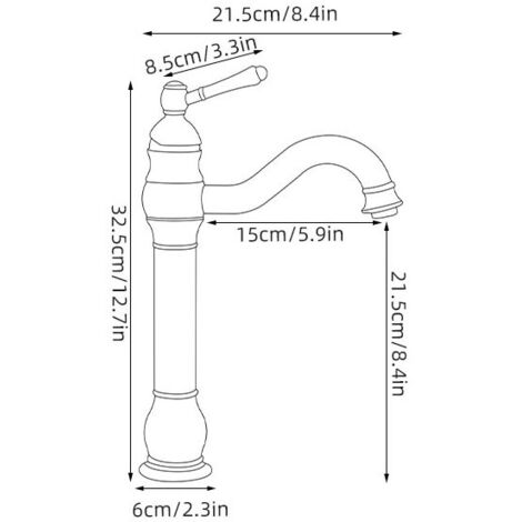 Rubinetto per lavabo Aiperq con maniglia singola, in ottone, in