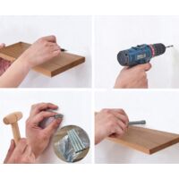 CASSA ZENO Mensole a Sospensione da Parete Set di 3, 80cm x 20cm Libreria per Camera da Letto, Soggiorno, Ufficio, Bagno, Cucina Rustico in Legno con Staffa in Metallo (Nero