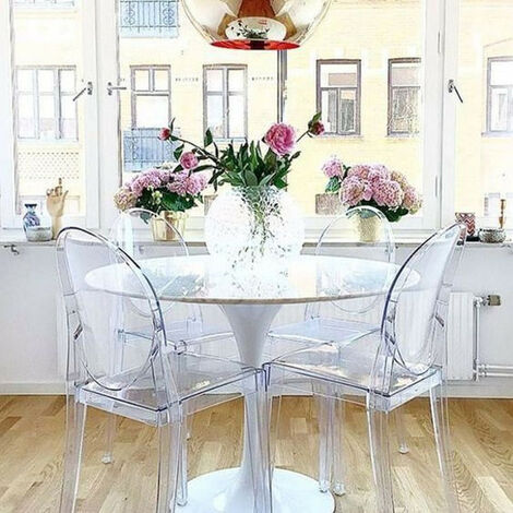 Lot de 4 Chaises de Salle a Manger Victoria Transparent - Élégant