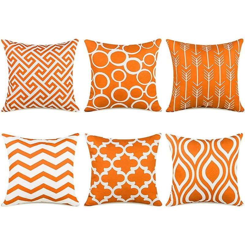 Deconovo 4 PCS Pillow Covers 18x18, No Insert - Faux Linen Sublimation