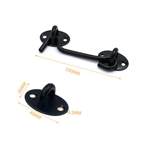 1 Set Door Hook Black 201 Stainless Steel Cabin Hook And Eye Latch