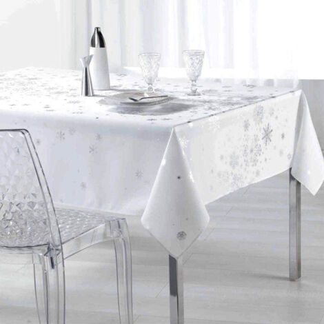 Promo Linge Nappe De Noël Rectangle Anti-Tâches - Constellation - Blanc - 350x150cm (1/3)