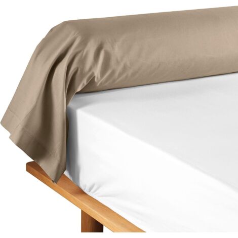 Taie de traversin 85 x 185 cm uni 57 fils lina  +point bourdon Sable