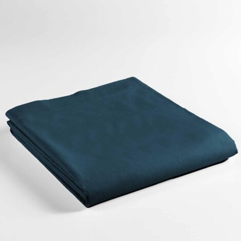 Promo Linge - Drap Plat Lina - 100% Coton - Certifié Oeko-TEX - bleu - 290x180 cm (1/5)