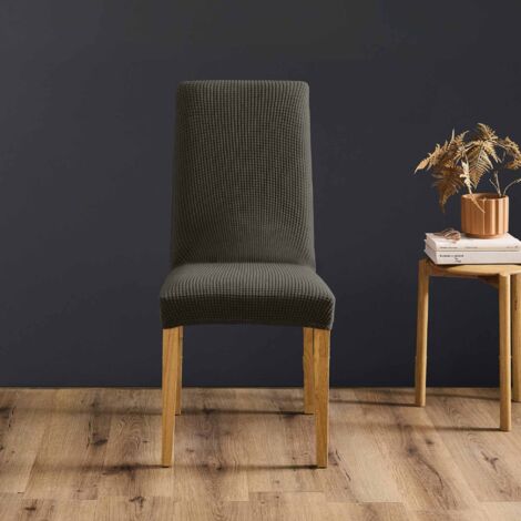 Housse de Chaise Extensible Polyester Gaufré – Certifiée Oeko-TEX - anthracite (1/3)