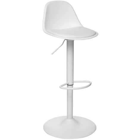 Atmosphera – Tabouret de bar pivotant réglable blanc – Hauteur ajustable 61,5-82,5 cm – Design ergonomique pour confort optimal – Idéal pour cuisine et bar
