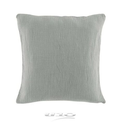 Lot de 2 Coussins en Gaze de coton Gris 40 x 40 cm. (1/4)