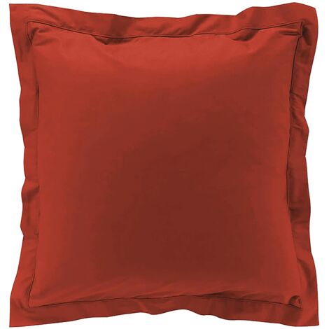 Taies d'oreiller x2 Percale 63x63 cm Rouge (1/3)