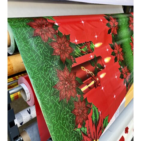Nappe Toile Cirée de Noël - Motif Bougies - Au Mètre - 350 x 140 cm (1/5)