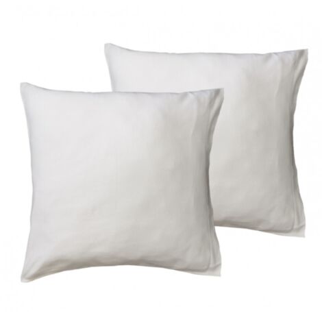 Lot de 2 protèges-oreillers Blanc 100% Coton - 63x63 - Blanc