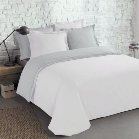 Couette 300x300 Housse De Couette Bicolore Gris Foncé Gris Clair - 100% Cotton Housse De Couette 300x300