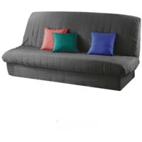 Housse de canapé clic-clac matelassée en polyester anthracite – Protection contre taches – Ajustement parfait pour clic-clac standard