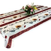 Nappe de Table Anti-Tâches Motif Terracotta Beige 100% Polyester - 240x150cm