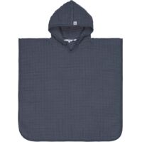 Poncho Bébé - Gaze de Coton - 100 % Coton - bleu - 12-36 mois