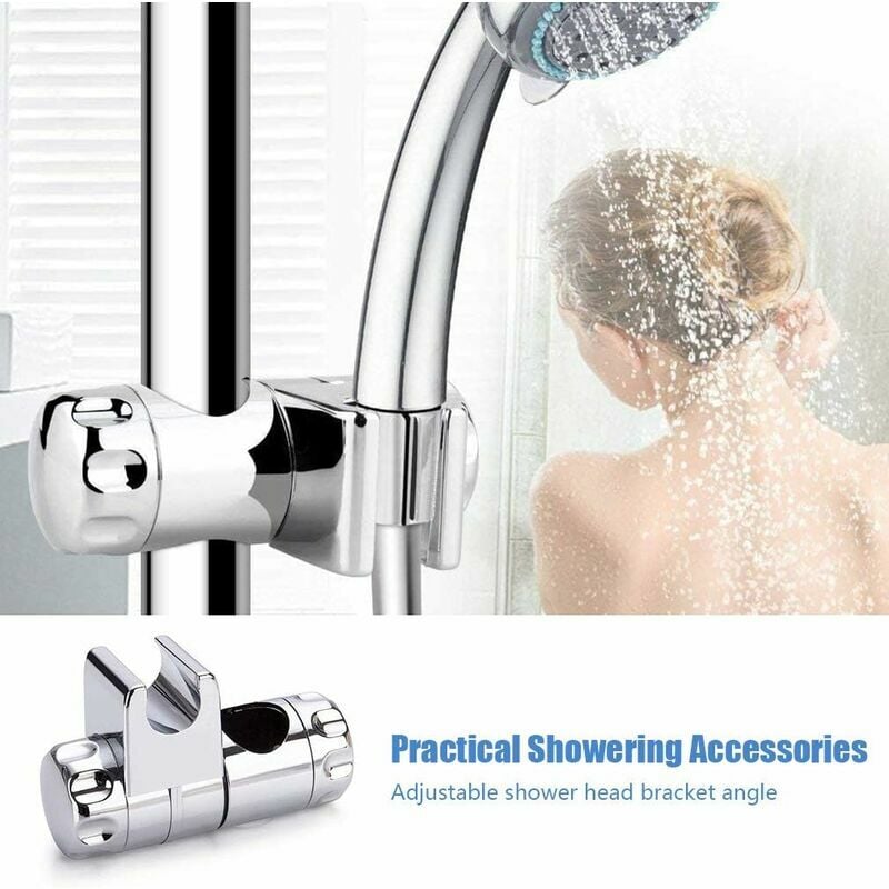 Support de pommeau de Douche, diamètre 25 mm/0,98 Pouce Support de Douche  réglable en Hauteur, Remplacement de Salle de Bain Support de Douche, Adapté  à la Barre de Douche(Argent) : : Bricolage