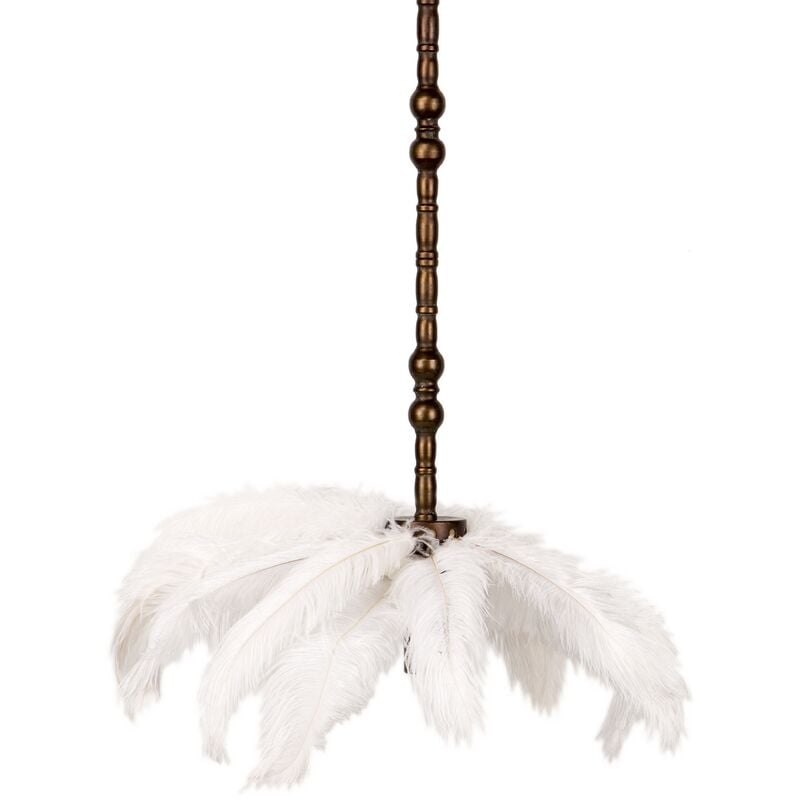 Lámpara de techo de plumas blancas cobrizas de lujo, lámpara de techo de  plumas de avestruz, lámpara de plumas blancas, hermosa lámpara colgante  para