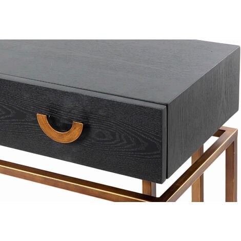 CONSOLA MADERA-METAL BLANCO-DORADO 120x35x81 CM