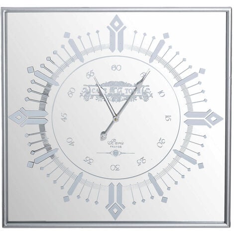 Reloj pared adhesivo plateado Ø60cm
