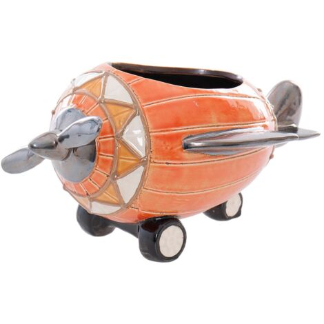 Avion Ceramica Con Macetero 27x17x15 Cm
