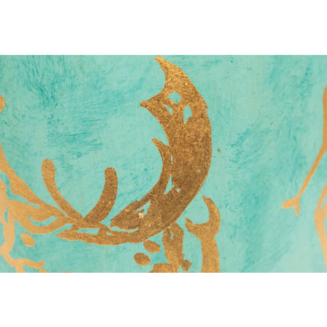 Paraguero Ceramica Lacada Azul Naranja 21X21X50 Cm